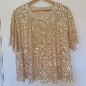 Gold sequined party top